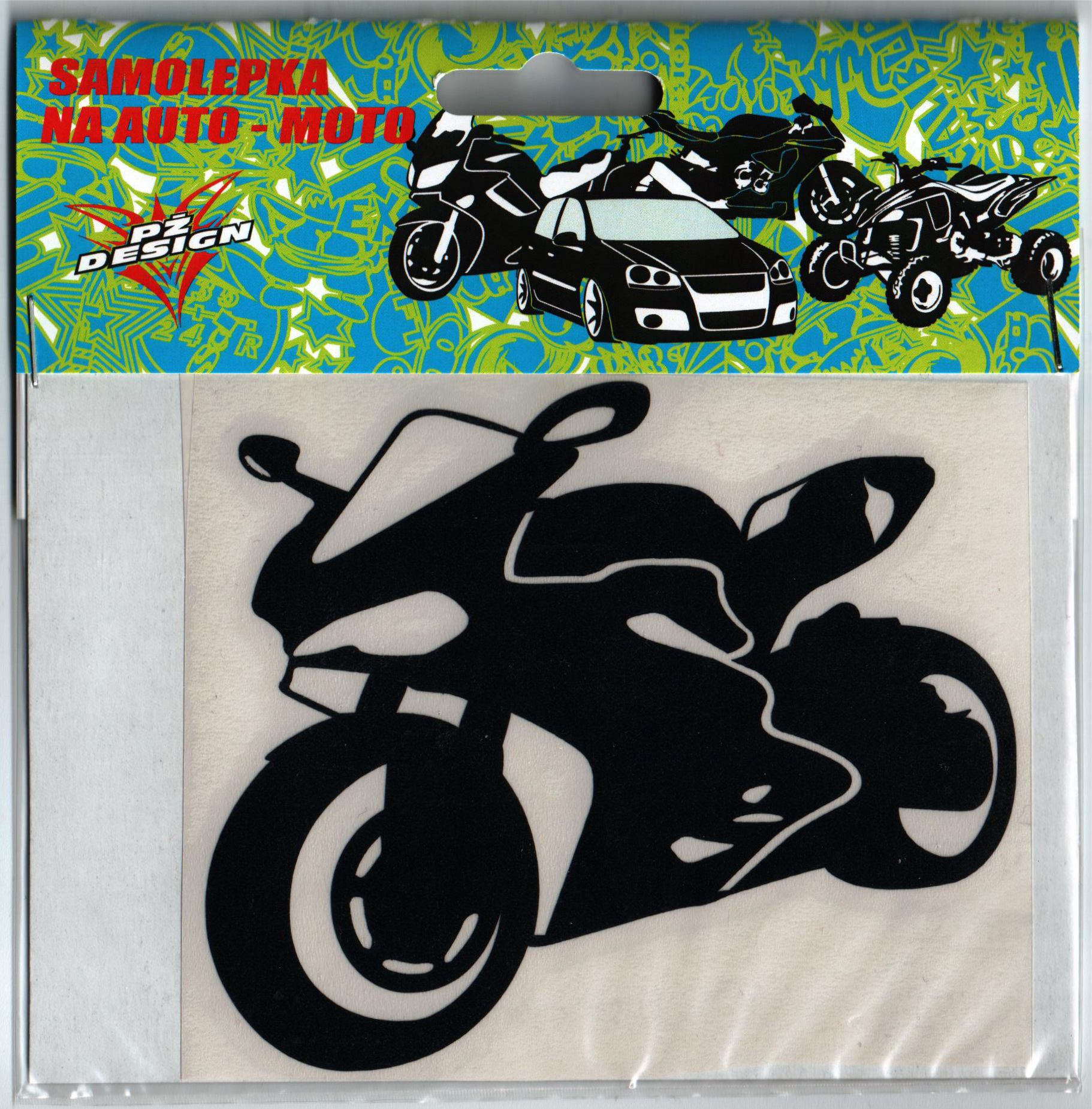Samolepka v rozměru 11,5x 10cm, silniční moto 3